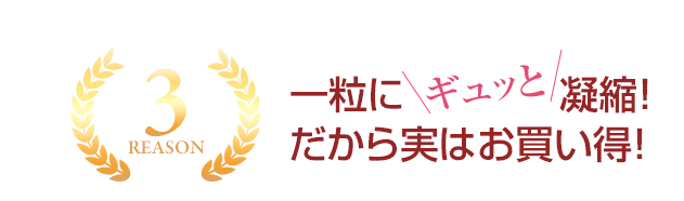 一粒にギュッと凝縮！だから実はお買い得！