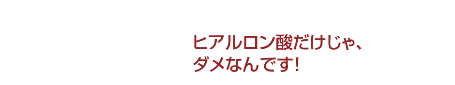 ヒアルロン酸だけじゃ、ダメなんです！